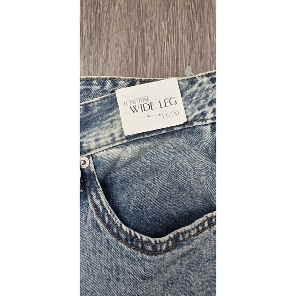 Simple Society Women Wide Leg Jeans Low Rise Blue Denim‎ Size 11/30 NWT - Picture 8 of 14